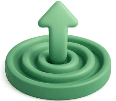 An arrow pointing up